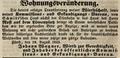 Zeitungsannonce von Johann Wagner, "Wirth <!--LINK'" 0:3-->", August 1843