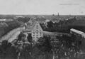 Blick auf das ehemalige Getreidemagazin und über die zukünftige Engelhardtstraße, vom Turm der Auferstehungskirche aus fotografiert, ca. 1875-1878