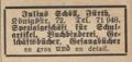 Werbung im Fürther Adressbuch von <a class="mw-selflink selflink">1931</a> der Firma  noch mit alter Anschrift .