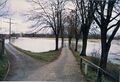 Hochwasser im <a class="mw-selflink selflink">Wiesengrund</a>, Blick über den <!--LINK'" 0:239--> von der <!--LINK'" 0:240--> aus im Januar 1987