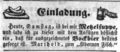 Zeitungsannonce des Wirts <!--LINK'" 0:25-->, März 1851