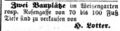 H. Lotter verkauft 2 Bauplätze im <!--LINK'" 0:10-->, September 1863