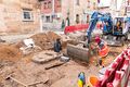 Archäologische Ausgrabungsarbeiten in Würzburg Straße in Burgfarrnbach, Dez. 2023