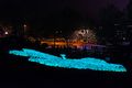 Lichtinstallation vor der Stadthalle während der Veranstaltung Fürther Glanzlichter anlässlich der Feierlichkeiten "200 Jahre eigenständig" der Stadt Fürth, 2018 - Installation von der Künstlerin Petra Krischke