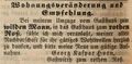 Zeitungsannonce von Georg Kaspar Horn, Gastwirth "<!--LINK'" 0:11-->", September 1849