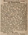 Zeitungsanzeige des Vergolders <!--LINK'" 0:19-->, Mai 1844