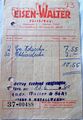 Rechnung der Firma <a class="mw-selflink selflink">Eisen-Walter</a> von 1960