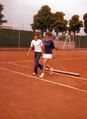 Tennisanlage vom Sportverein <a class="mw-selflink selflink">TV Fürth 1860</a> an der Coubertinstraße in Eschenau am 30.6.1979