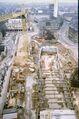 Baugrube U-Bahnhaltestelle Hauptbahnhof, April 1984