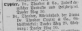 Eintrag Oppler im "Adreß- und Geschäfts-Handbuch von Fürth für das Jahr 1886", S. 112