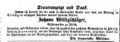 Traueranzeige Wittigschläger Fürther Tagblatt, 4. September 1864