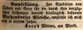 Zeitungsanzeige der Witwe des Buchhändlers <!--LINK'" 0:9-->, April 1848
