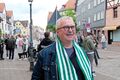 Alexander Jungkunz bei der Aufstiegsfeier 2021 der Spielvereinigung in der Gustavstraße im Mai 2021