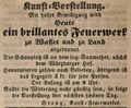 Ankündigung eines Feuerwerks am <!--LINK'" 0:7-->, Juli 1849