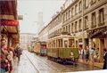 Die letzte Fahrt der Straßenbahn durch die Innenstadt - hier in der Schwabacher Straße, Juni 1981