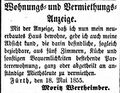 Zeitungsanzeige von <!--LINK'" 0:28-->, Mai 1855