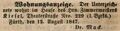 Zeitungsanzeige von Dr. Mack in der Theaterstraße, August 1847