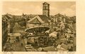 Historische Postkarte zur Kirchweih mit der Kirche "Zu Unserer Lieben Frau", ca. 1950