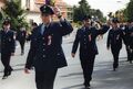 125jähriges Gründungsfest der FFW Stadeln. Festzug in der [[Stadelner Hauptstraße]] mit Mitglieder der FFW Stadeln (2. vorne rechts Werner Büchel), 27. September 1998