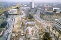 Baugrube der neuen U-Bahnhaltestelle Hauptbahnhof, April 1984