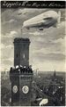 Ansichtskarte mit einem Zeppelinüberflug, die Collage entstand vermutlich zur ersten Landung eines Luftschiffes in Nürnberg am 29. März 1909 (links hinten: Ostwand der <!--LINK'" 0:232-->)