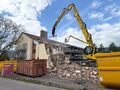 Abriss des südlichen Flügels des ehem. städtischen Stiftungsaltenheims, heutiges Paritätisches Seniorenstift Fürth, Apr. 2024