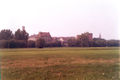 Blick vom Wiesengrund zur Innenstadt: Rathaus, St. Michael, Wolfsgrubermühle, 1974