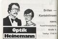 Werbung von Optik Heinemann in der Schülerzeitung <!--LINK'" 0:23--> Nr. 1 1978