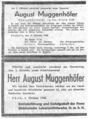 Todesanzeige vom Oberscharführer August Muggenhöfer vom SA-Sturm 11/24 am 5.10.1940 Stadeln