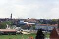 Panorama auf Fürth vom Steilhang an der <!--LINK'" 0:232--> vlnr. <!--LINK'" 0:233-->, <!--LINK'" 0:234--> Turm, <!--LINK'" 0:235-->,  <!--LINK'" 0:236--> mit Metalldach, <!--LINK'" 0:237--> Treppen, <!--LINK'" 0:238--> und <!--LINK'" 0:239--> im September 2001