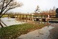 <a class="mw-selflink selflink">Hochwasser</a> am Stegübergang <!--LINK'" 0:9-->, im Hintergrund der <!--LINK'" 0:10--> im November 2007