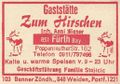 Zündholzschachtel-Etikett der ehemaligen Gaststätte "Z<!--LINK'" 0:34-->", um 1965