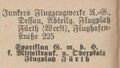 Werbung im Fürther Adressbuch von <a class="mw-selflink selflink">1931</a> der <!--LINK'" 0:17--> Flugzeugwerke