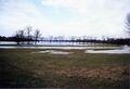 Hochwasser im <a class="mw-selflink selflink">Wiesengrund</a>, Blick zum <!--LINK'" 0:203--> und der <!--LINK'" 0:204--> im Februar 1997