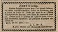 Werbeanzeige von <a class="mw-selflink selflink">Johann Christian Reich d. J.</a>, 1837