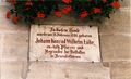 Gedenkstein mit Inschrift am Wilhelm-Löhe-Haus Fürth in der Königstraße 27 im September 1997