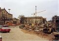 Bauarbeiten am Bahnhofplatz zur neuen U-Bahnhaltestelle Hauptbahnhof, April 1983