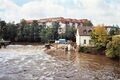 Bauarbeiten an der Stau- und Triebwerksanlage Foerstermühle, dahinter die <!--LINK'" 0:407--> Residenz im September 2007