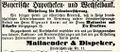 Werbung im <!--LINK'" 0:36--> vom 7.12.1884. Komplette Zeitung unter <!--LINK'" 0:37--> vorhanden und nachlesbar.