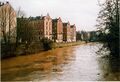 Blick in die Uferstraße, links die Kißkalt'sche Häuser, Feb. 2006