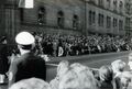 Gästetribüne am Erntedankumzug zur Michelis-Kirchweih im Oktober 1972