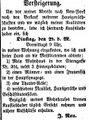 Zeitungsanzeige, das Isaak Rau nach New York abreist, Mai 1855