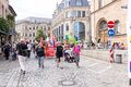 Kundgebung vor dem Rathaus zum 1. Christopher Street Day in Fürth, Juli 2024