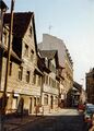 Abrissarbeiten der Grüner-Brauerei in der Innenstadt, April 1990