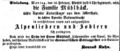 Die Zeitungsanzeige bezieht sich wahrscheinlich auf das ehemalige Hotel Kütt in der <!--LINK'" 0:22-->, Februar 1862