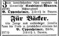 Annonce zu Pessach 1892