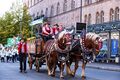 Erntedankfestzug 2023 - Brauerei Gutmann, Flaschenbierwagen mit 2 Süddeutschen Kaltblütern, Okt. 2023