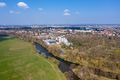 Die Hauptkläranlage an der Erlanger Straße, davor der Zusammenfluss von Rednitz und Pegnitz, März 2019