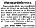 Neu erbautes Haus des Metallschlägermeisters Untermeier, Mai 1856