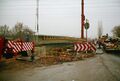 Bau der Fußgänger- bzw. Radbrücke bei der Stadelner Brücke, Januar 1994